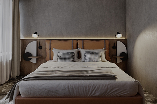 Stylish and comfortable double bedroom with clean decor